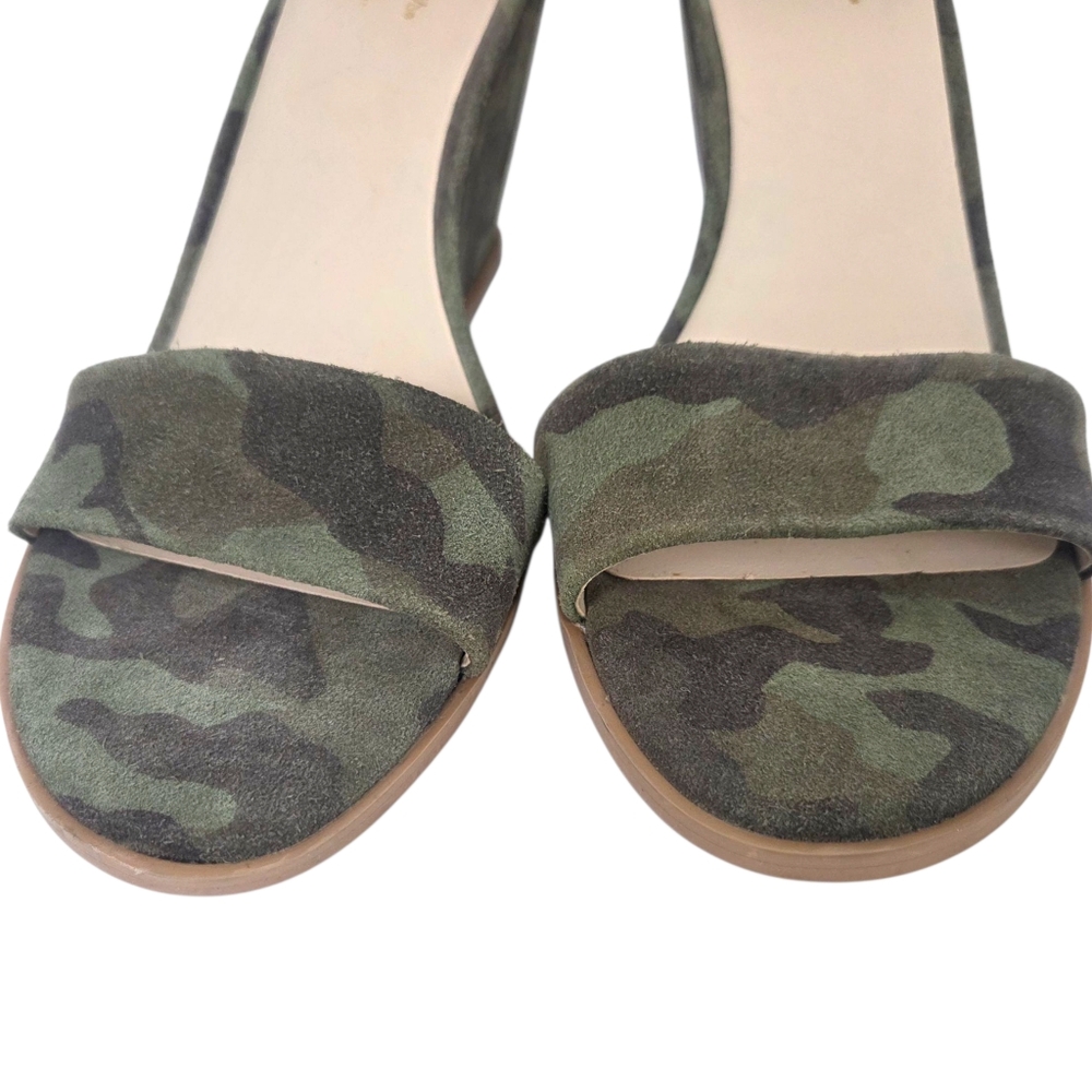 Seychelles Cloud Nine Camo Wedge Heels Sandals NEW Leather Womens 9.5 Green - Picture 7 of 12